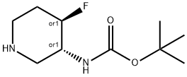 (3R,4S)-4-氟-3-BOC-氨基哌啶 结构式