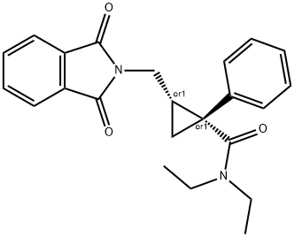顺式-2-[(1,3-二氢-1,3-二氧-2H-异吲哚-2-基)甲基-N,N-二乙基-1-苯基环丙烷甲酰胺 结构式
