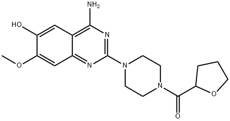 1-(4-氨基-6-羟基-7-甲氧基-2-喹唑啉基)-4-[(四氢-2-呋喃基)羰基]哌嗪 结构式