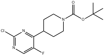 4-(2-氯-5-氟-4-嘧啶基)-1-哌啶甲酸叔丁酯 结构式