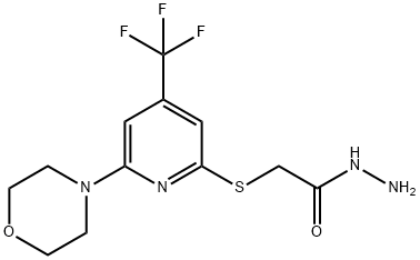 (6-Morpholin-4'-yl-4-(trifluoromethyl)-pyridin-2-ylsulfanyl)acethydrazide 结构式