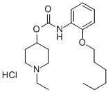 o-(Hexyloxy)carbanilic acid 1-ethyl-4-piperidyl ester hydrochloride 结构式