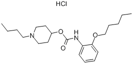 Carbamic acid, (2-(pentyloxy)phenyl)-, 1-butyl-4-piperidinyl ester, mo nohydrochloride 结构式