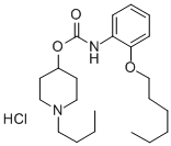 Carbamic acid, (2-(hexyloxy)phenyl)-, 1-butyl-4-piperidinyl ester, mon ohydrochloride 结构式