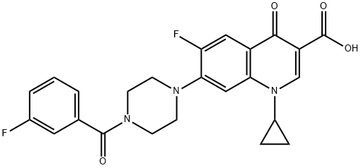 3-Quinolinecarboxylic acid, 1-cyclopropyl-6-fluoro-7-[4-(3-fluorobenzoyl)-1-piperazinyl]-1,4-dihydro-4-oxo- 结构式