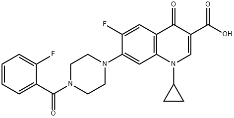 3-Quinolinecarboxylic acid, 1-cyclopropyl-6-fluoro-7-[4-(2-fluorobenzoyl)-1-piperazinyl]-1,4-dihydro-4-oxo- 结构式