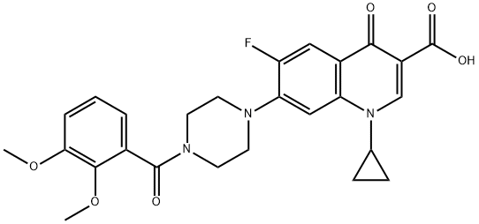 3-Quinolinecarboxylic acid, 1-cyclopropyl-7-[4-(2,3-diMethoxybenzoyl)-1-piperazinyl]-6-fluoro-1,4-dihydro-4-oxo- 结构式