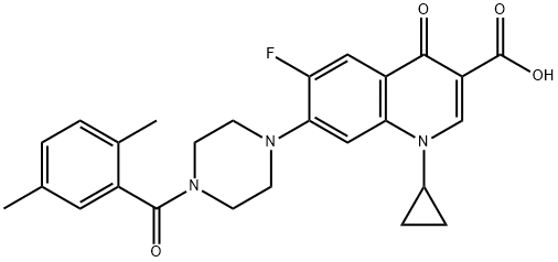 3-Quinolinecarboxylic acid, 1-cyclopropyl-7-[4-(2,5-diMethylbenzoyl)-1-piperazinyl]-6-fluoro-1,4-dihydro-4-oxo- 结构式