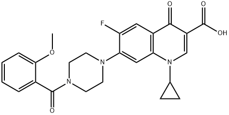 3-Quinolinecarboxylic acid, 1-cyclopropyl-6-fluoro-1,4-dihydro-7-[4-(2-Methoxybenzoyl)-1-piperazinyl]-4-oxo- 结构式