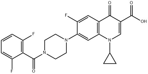 1-环丙基-7-[4-(2,6-二氟苯甲酰基)-1-哌嗪基]-6-氟-1,4-二氢-4-氧代-3-喹啉甲酸 结构式