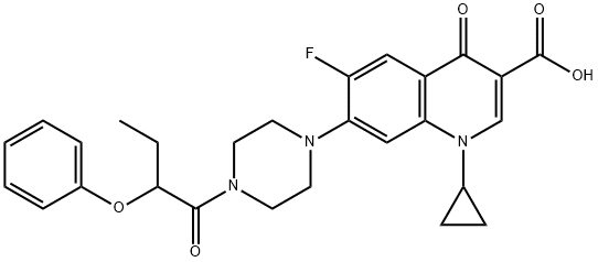 3-Quinolinecarboxylic acid, 1-cyclopropyl-6-fluoro-1,4-dihydro-4-oxo-7-[4-(1-oxo-2-phenoxybutyl)-1-piperazinyl]- 结构式