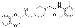 N-(2,6-二甲基苯基)-4-[2-羟基-3-[2-(三氘甲基)苯氧基]丙基]-1-哌嗪乙酰胺 结构式