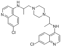 N,N'-二(7-氯-4-喹啉基)-ALPHA,ALPHA'-二甲基哌嗪-1,4-二乙胺 结构式