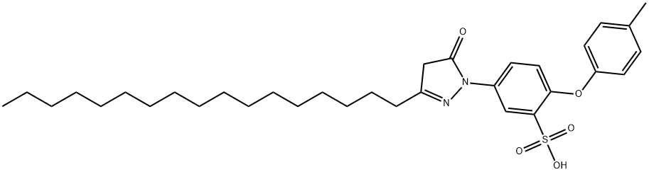 3-Heptadecyl-4-methyl-1-(3-sulfo-4-phenoxyphenyl)-2-pyrazolin-5-one 结构式