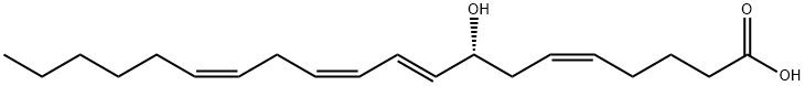 8(R)-HYDROXY-(5Z,9E,11Z,14Z)-EICOSATETRAENOIC ACID 结构式