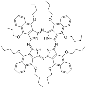 5,9,14,18,23,27,32,36-八丁氧基-2,3-萘酞菁 结构式