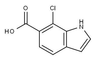 7-氯-1H-吲哚-6-羧酸 结构式
