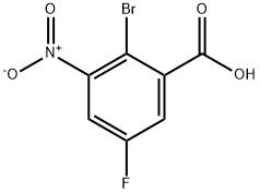 2-溴-5-氟-3-硝基苯甲酸 结构式