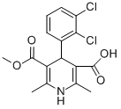 4-(2,3-二氯苯基)-2,6-二甲基-1,4-二氢吡啶-3,5-二羧酸单甲酯 结构式