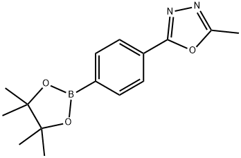 2-甲基-5-[4-(四甲基-1,3,2-二氧硼杂环戊烷-2-基)苯基]-1,3,4-噁二唑 结构式