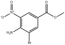 4-氨基-3-溴-5-硝基苯甲酸甲酯 结构式