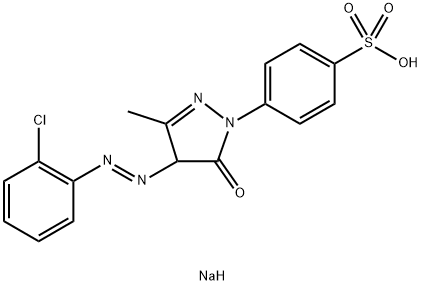 4-[4-[(2-氯苯基)偶氮]-4,5-二氢-3-甲基-5-氧代-1H-吡唑-1-基]苯磺酸钠 结构式