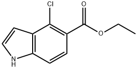 4-氯-1H-吲哚-5-羧酸乙酯 结构式
