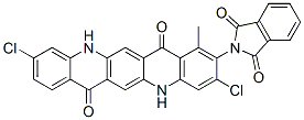 3,10-Dichloro-5,12-dihydro-2-(1,3-dioxoisoindolin-2-yl)methyl-5,12-diazapentacene-7,14-dione 结构式