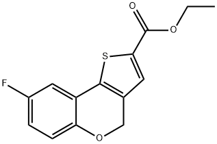 8-氟-4H-[1]-苯并吡喃并[4,3-B]噻吩-2-羧酸乙酯 结构式