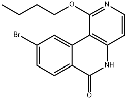 9-溴-1-丁氧基苯并[C][1,6]萘啶-6(5H)-酮 结构式