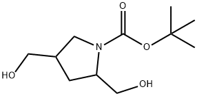 2,4-二(羟甲基)-1-吡咯烷羧酸叔丁酯 结构式
