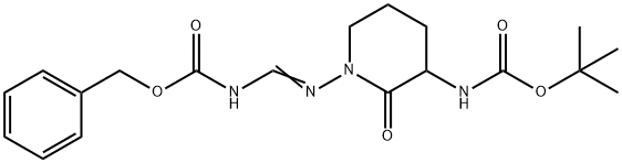 [((1,1-DIMETHYLETHOXYCARBONYL)AMINO)-2-OXO-1-PIPERIDINYL]-IMINOMETHYLCARBAMIC ACID BENZYL ESTER 结构式