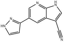 1H-Pyrrolo[2,3-b]pyridine-3-carbonitrile, 5-(1H-pyrazol-3-yl)- 结构式