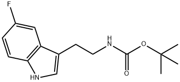 [2-(5-氟-1H-吲哚-3-基)乙基]氨基甲酸叔丁酯 结构式