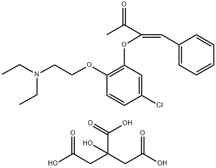 3-BUTEN-2-ONE, 3-(5-CHLORO-2-(2-(DIETHYLAMINO)ETHOXY)PHENOXY)-4-PHENYL -, CITRATE 结构式