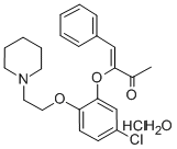 (Z)-3-(5-Chloro-2-(2-piperidinoethoxy)phenoxy)-4-phenyl-3-buten-2-one  hydrochloride hydrate 结构式