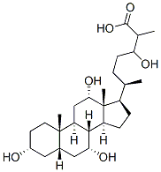 (3a,5b,7a,12a)- 3,7,12,24-tetrahydroxy-cholestan-26-oic acid 结构式