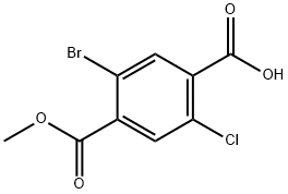 5-溴-2-氯-4-(甲氧基羰基)苯甲酸 结构式