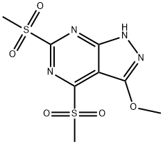 3-甲氧基-4,6-双(甲基磺酰基)-1H-吡唑并[3,4-D]嘧啶 结构式