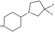4-(3,3-二氟吡咯烷-1-基)哌啶双盐酸盐 结构式