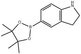 5-(4,4,5,5-四甲基-1,3,2-二噁硼烷-2-基)吲哚啉 结构式