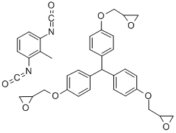 三(4-羟苯基)甲烷三缩水甘油醚2,6-甲苯亚基二异氰酸酯加合物 结构式