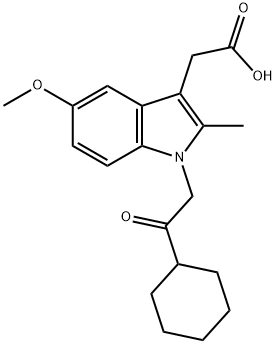 1-(2-Cyclohexyl-2-oxoethyl)-5-methoxy-2-methyl-1H-indole-3-acetic acid 结构式