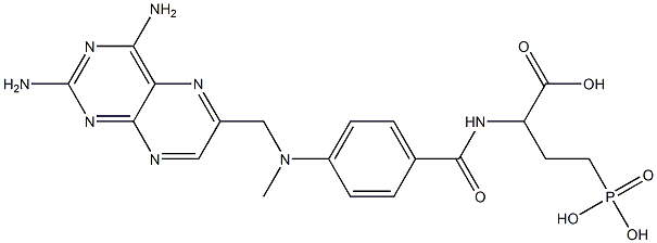 2-[[4-[(2,4-diaminopteridin-6-yl)methyl-methyl-amino]benzoyl]amino]-4- phosphono-butanoic acid 结构式