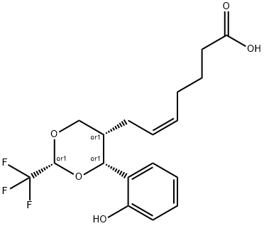 5-(Z)-7-(4-O-HYDROXYPHENYL-2-TRIFLUOROMETHYL-1,3 DIOXAN-CIS-5-YL)HEPTENOIC ACID 结构式