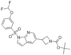 1-Azetidinecarboxylic acid, 3-[1-[[3-(difluoroMethoxy)phenyl]sulfonyl]-1H-pyrrolo[2,3-b]pyridin-5-yl]-, 1,1-diMethylethyl ester 结构式