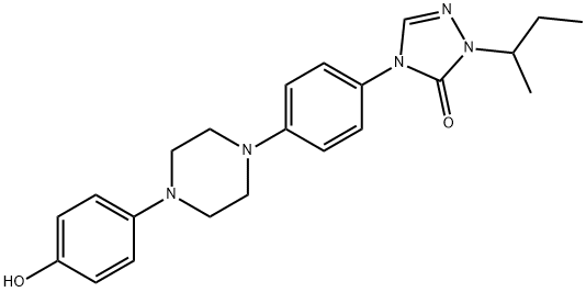 2,4-二氢-4-[[4-(4-羟基苯基)-1-哌嗪基]苯基]-2-(1-甲基丙基)-3H-1,2,4-三氮唑-3-酮 结构式