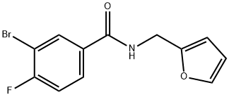 N-(FURAN-2-YLMETHYL) 3-BROMO-4-FLUORO-BENZAMIDE 结构式