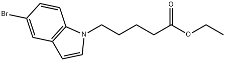 ETHYL 5-(5-BROMO-1H-INDOL-1-YL)PENTANOATE 结构式