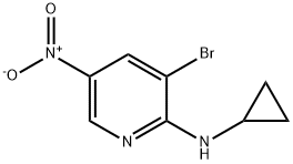 3-BROMO-N-CYCLOPROPYL-5-NITROPYRIDIN-2-AMINE 结构式